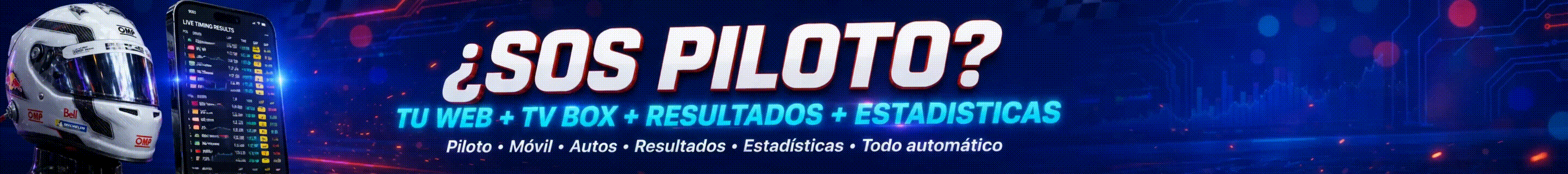 ¿Sos piloto? Tu web oficial + TV Box + Resultados + Estadísticas - Micrositios MS360